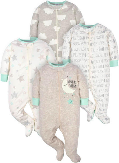 Pyjama bébé avec motifs animaux sur fond bleu