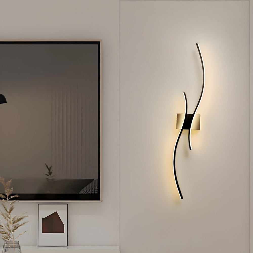 Éclairage d'ambiance créé par la lampe ondulée