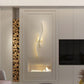 Applique murale LED vue de face, lumière allumée