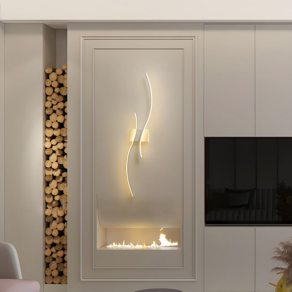 Applique murale LED vue de face, lumière allumée