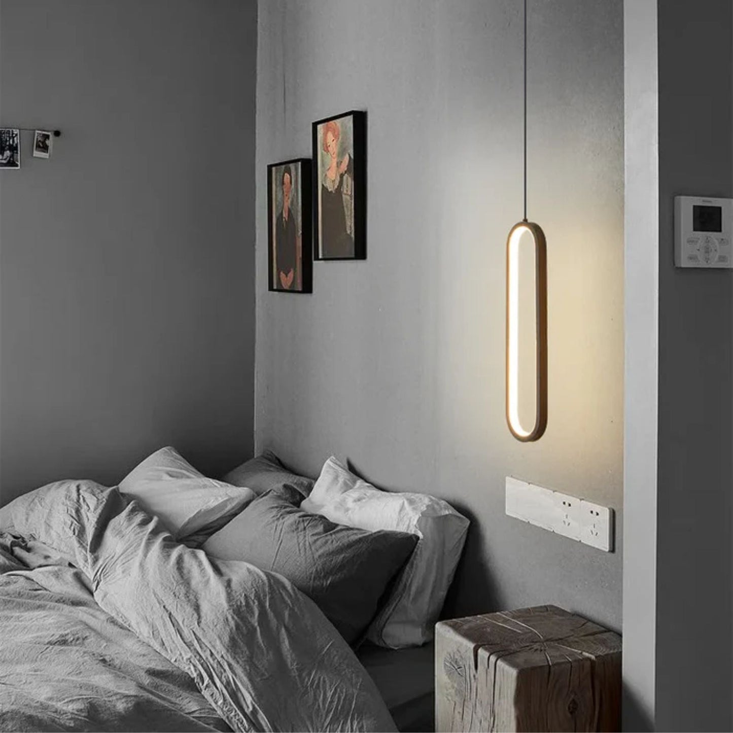 Gros plan sur le design minimaliste de la lampe