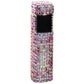 Briquet en strass sur fond blanc, vue de face