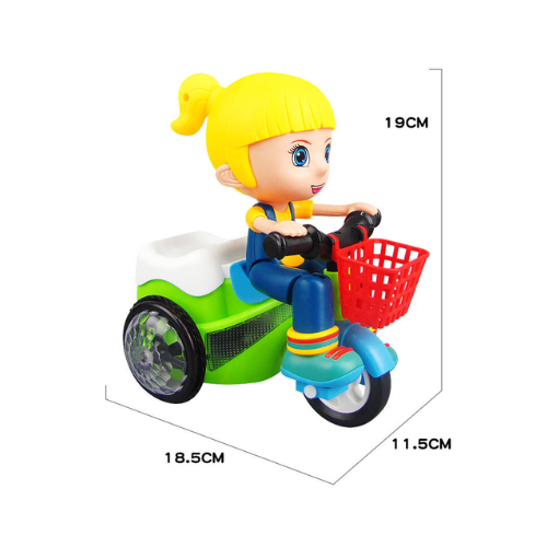 Enfant jouant avec un tricycle aux roues lumineuses