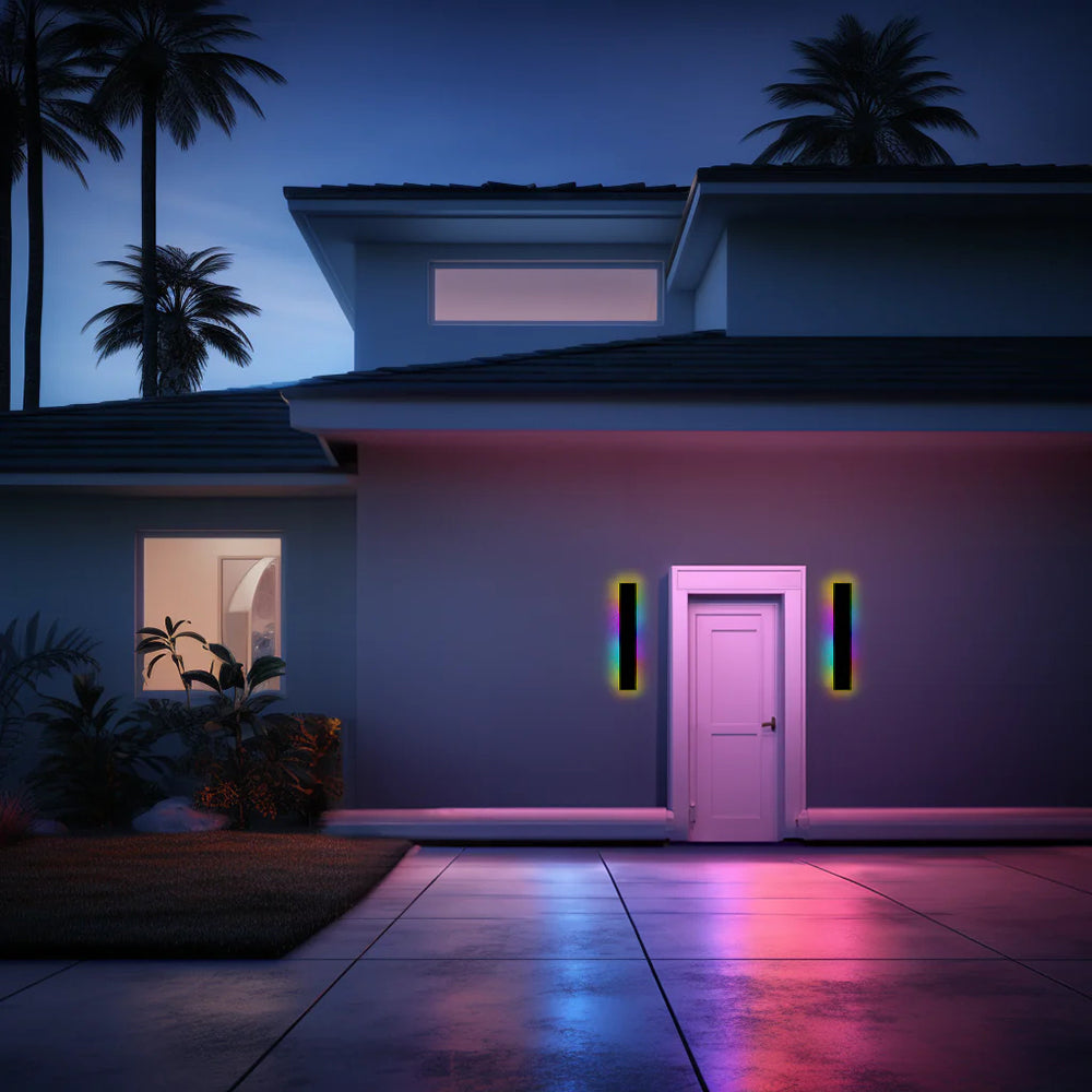 Applique murale LED sur façade contemporaine