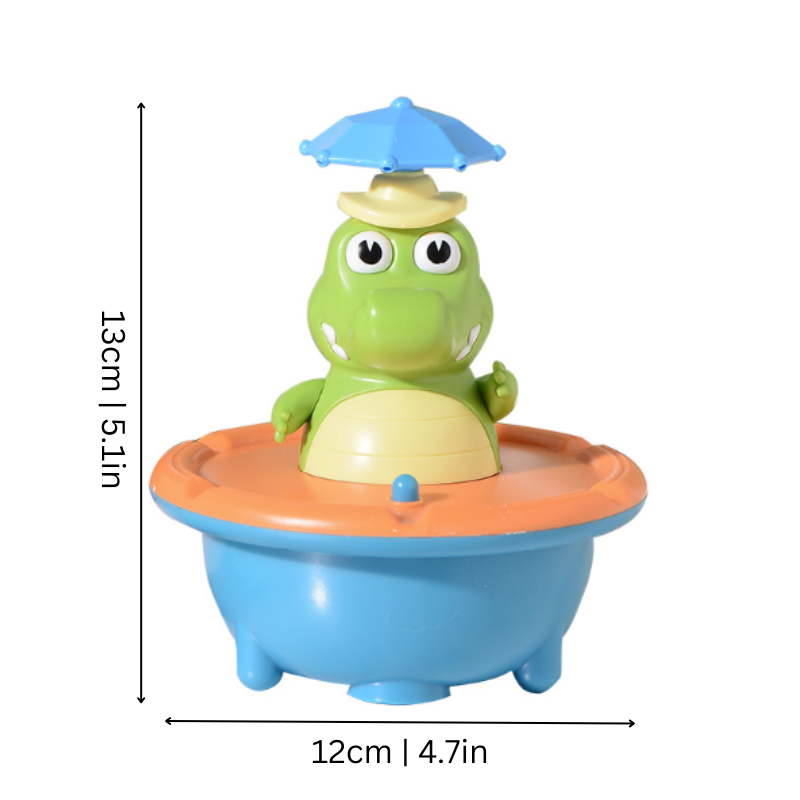 Crocodile de bain rotatif pulvérisant de l'eau pour enfants