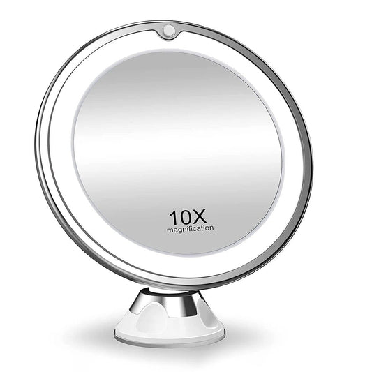 Miroir rotatif à 360° avec éclairage LED et grossissement