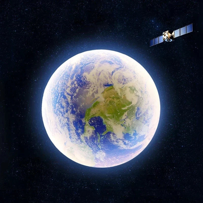 Vue latérale de la lampe murale lunaire allumée