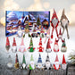 Vue de côté du calendrier avec gnomes en peluche