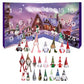 Calendrier ouvert montrant plusieurs gnomes en peluche