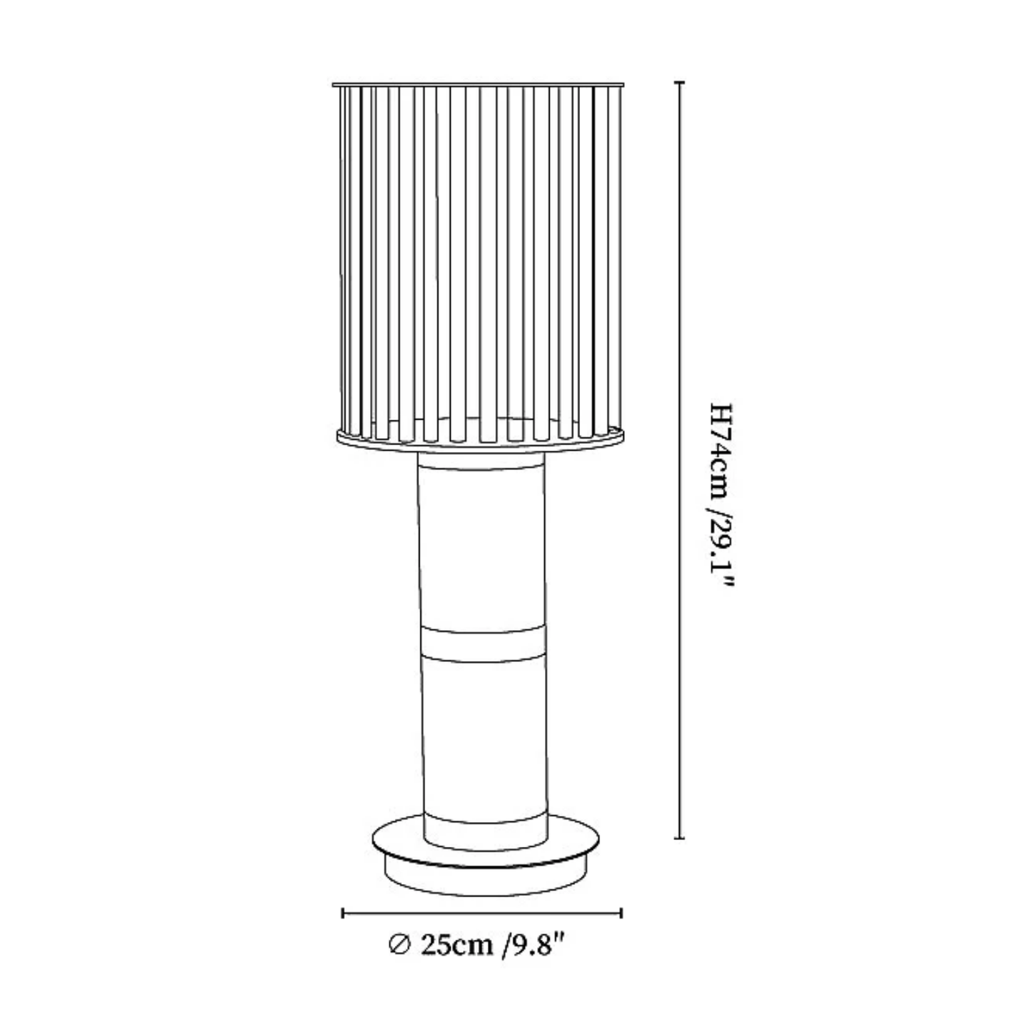 Vue rapprochée de l'abat-jour en métal de la lampe