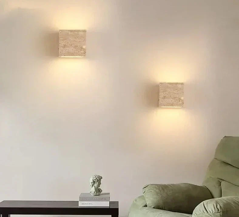Applique murale en pierre, lumière neutre