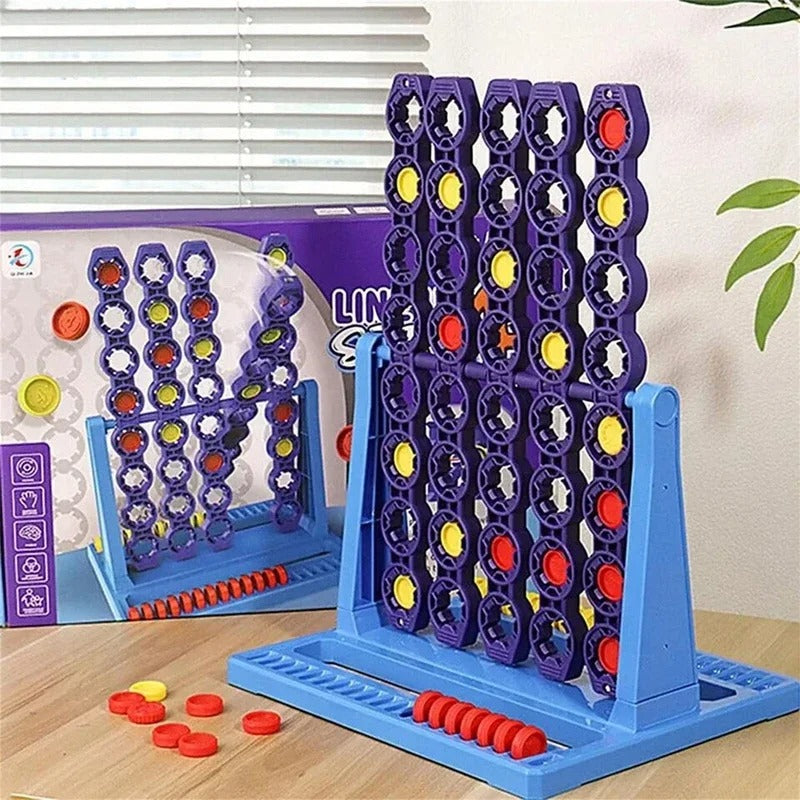 Plateau de jeu rotatif avec disques alignés en colonne