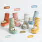 Chaussettes bébé motif ours, semelle adhérente pour sécurité