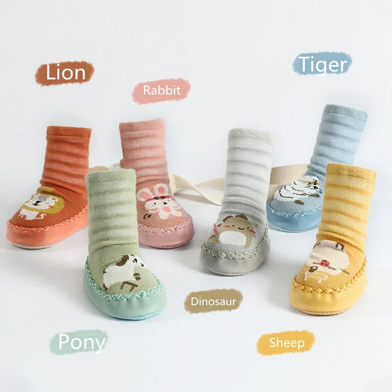 Chaussettes bébé motif ours, semelle adhérente pour sécurité