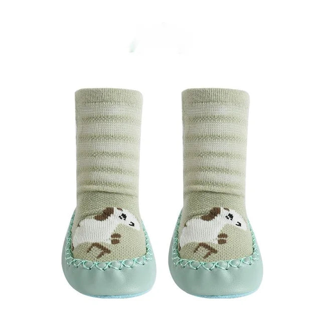 Chaussettes bébé motif singe, semelle antidérapante