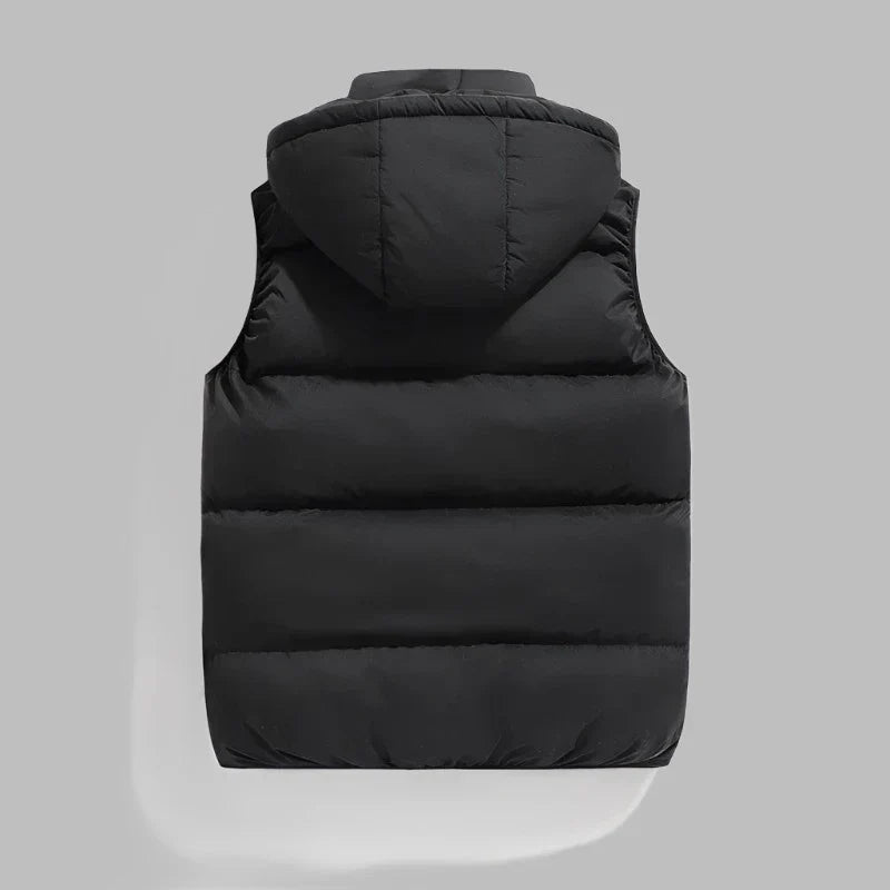 Détail du tissu matelassé du gilet, gros plan