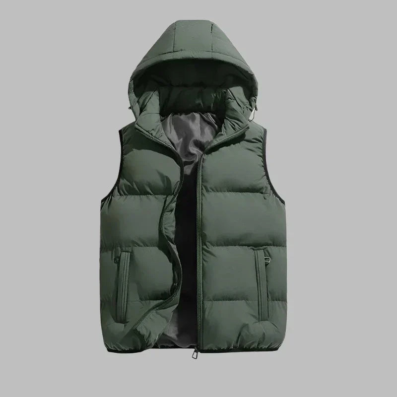 Capuche amovible du gilet, vue de profil