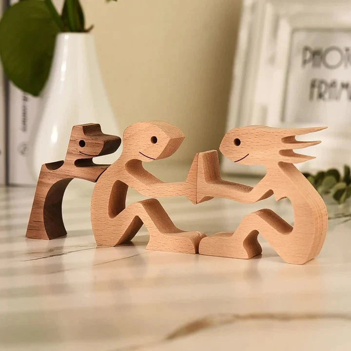 Vue rapprochée d'une sculpture de chat en bois