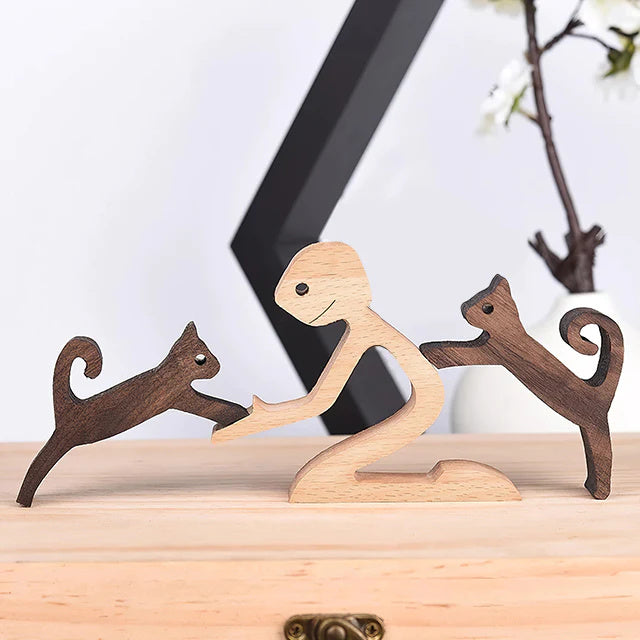 Figurine de cheval en bois, vue de profil