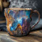 Tasse en cristal minéral vue de côté, détails texturés