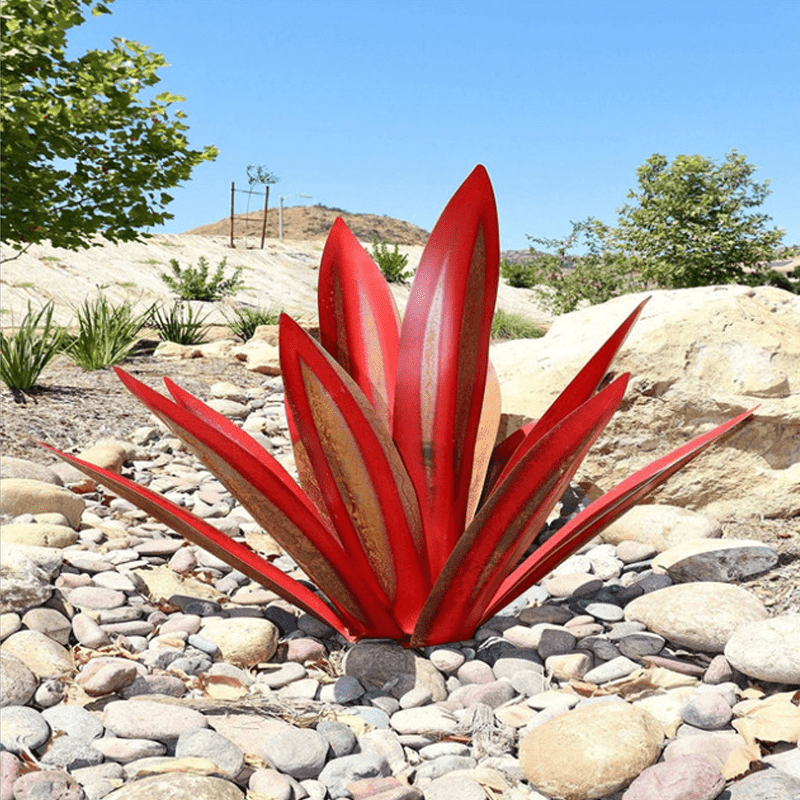 Vue de côté de la lampe en agave, montrant sa forme unique
