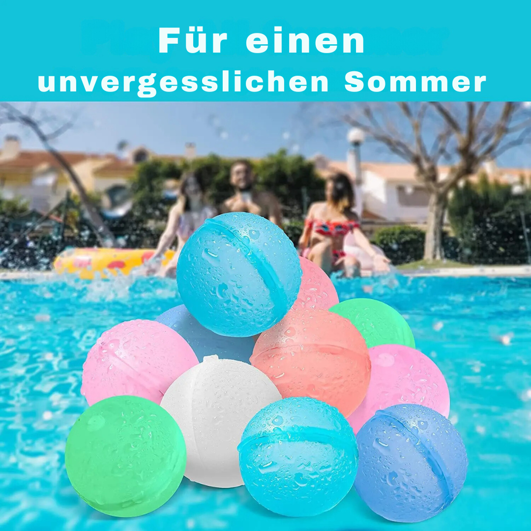 Vue de plusieurs ballons d'eau réutilisables dans un panier