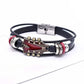 Bracelet en cuir avec détails musicaux, vue latérale