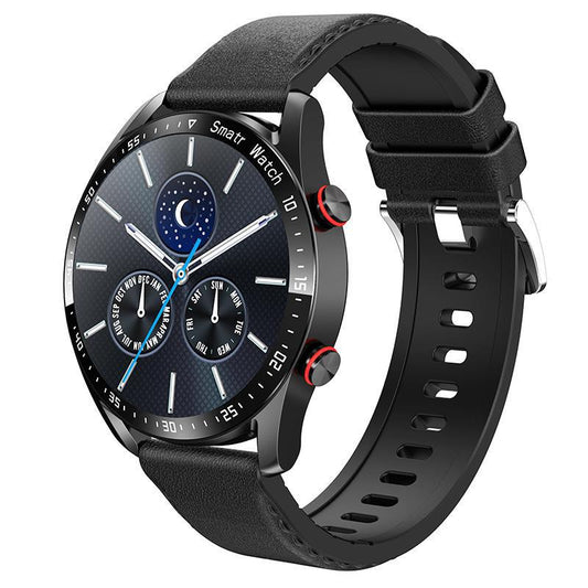 Montre connectée posée sur une table, écran allumé