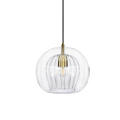 Lampe suspendue en verre, détail du design contemporain