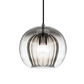 Vue de profil de la lampe suspendue en pierre de verre