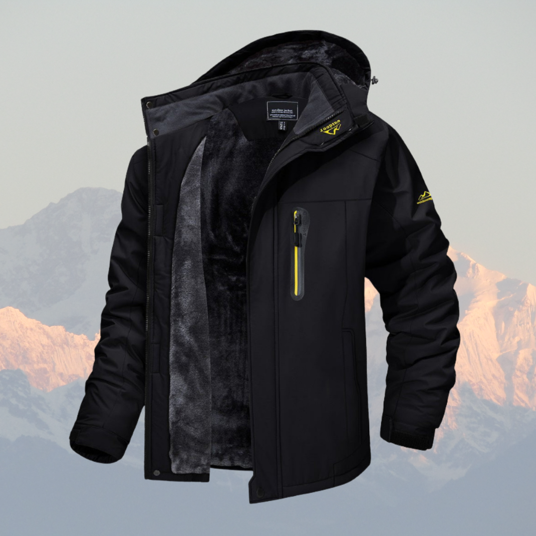 Veste imperméable homme avec capuche ajustable en extérieur