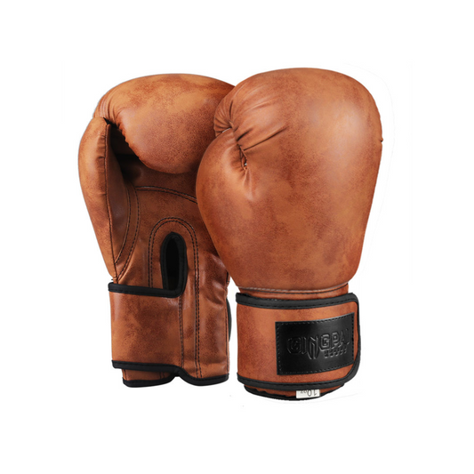 Gants de boxe élégants avec motifs rétro et cuir