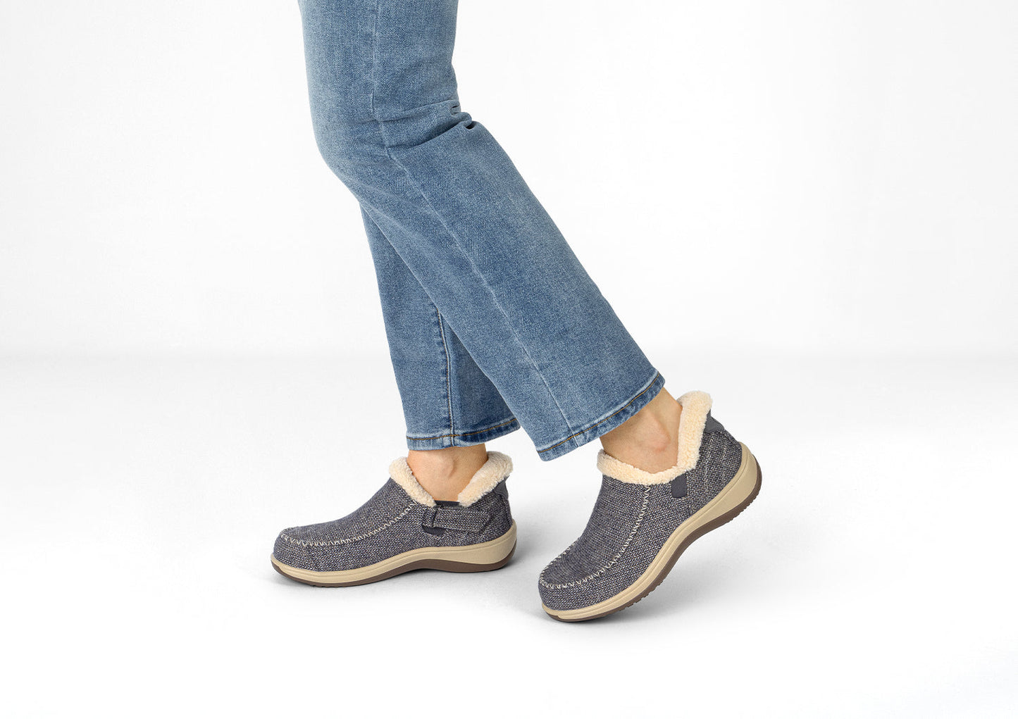 Chaussons en laine avec doublure en fourrure synthétique