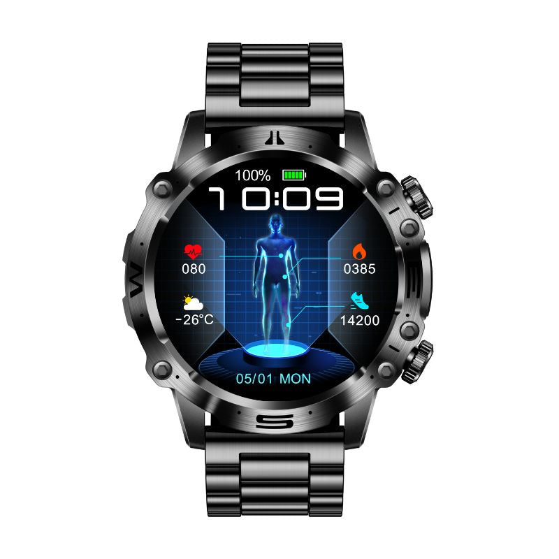 Montre intelligente en gros plan avec écran allumé