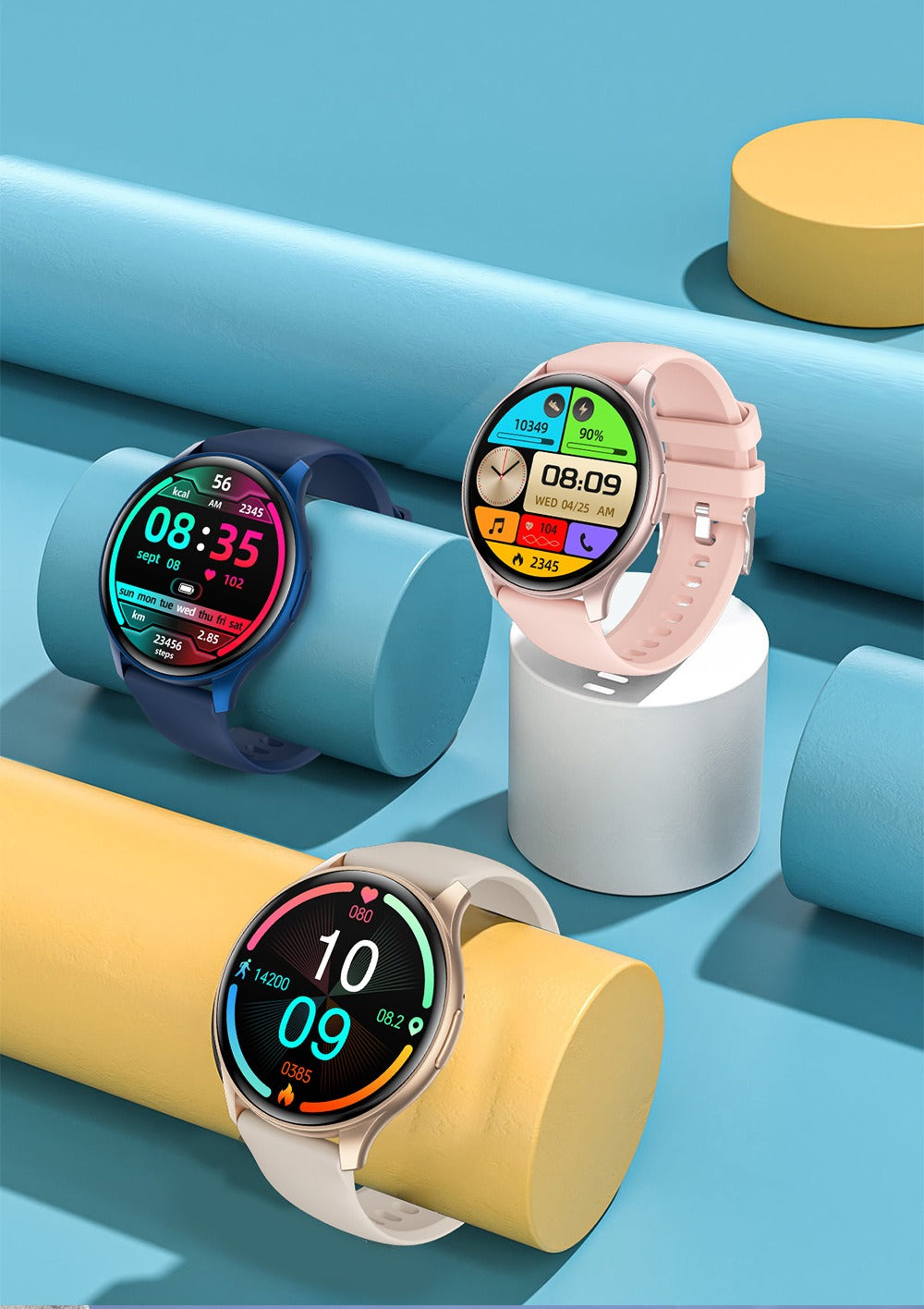 Montre intelligente affichant les données de santé sur écran lumineux