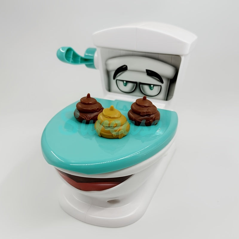 Joueurs concentrés sur le lancement des figurines dans les toilettes