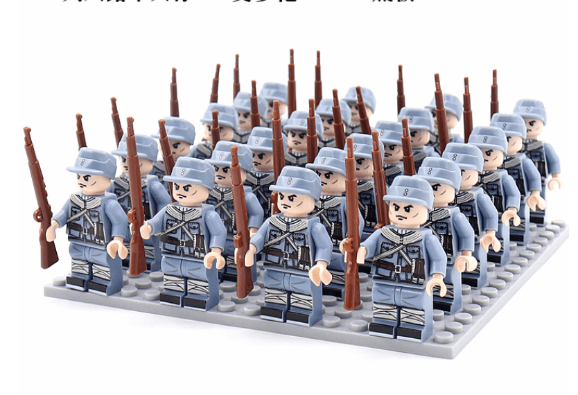 Vue rapprochée de figurines historiques en plastique ABS