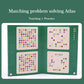 Gros plan sur les pièces de Sudoku en bois multicolores
