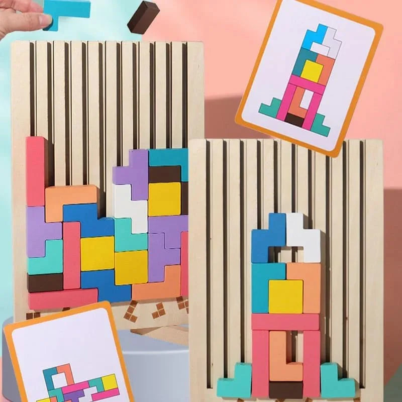 Personnes collaborant autour du puzzle en bois, ambiance conviviale