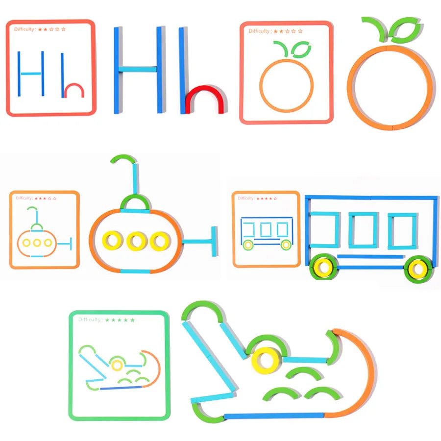 Sac de rangement avec pièces de puzzle en bois