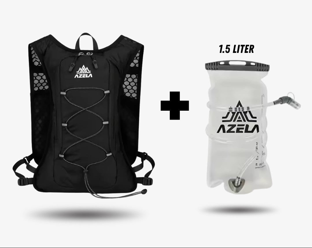 Gros plan sur le tube de boisson du gilet d'hydratation