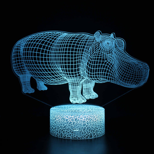 Lampe LED 3D avec couleurs changeantes sur fond sombre