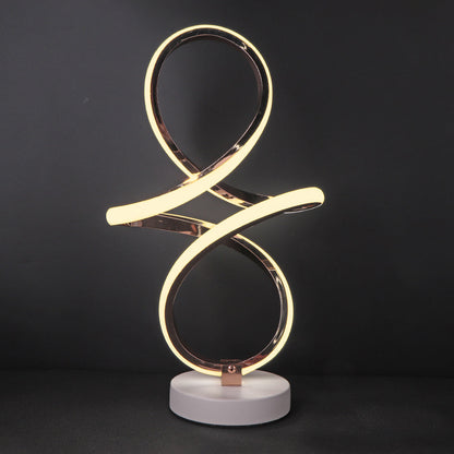Lampe LED spirale avec effet infini, lumière allumée