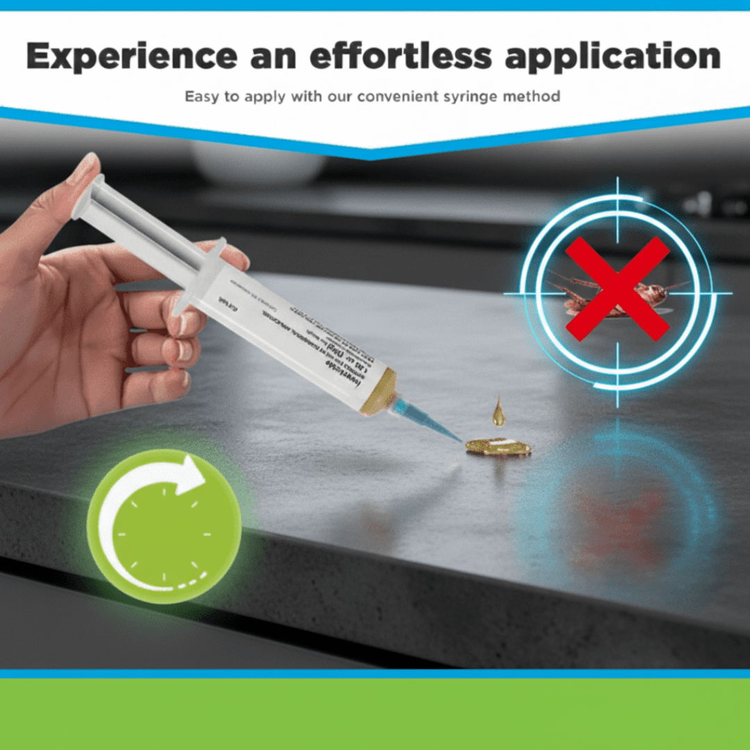 Seringue d'appât en gel pour cafards sur fond blanc