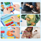Page du livre montrant des fermetures Velcro colorées et interactives