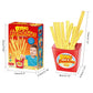 Boîte de jeu ouverte montrant des frites prêtes à être choisies