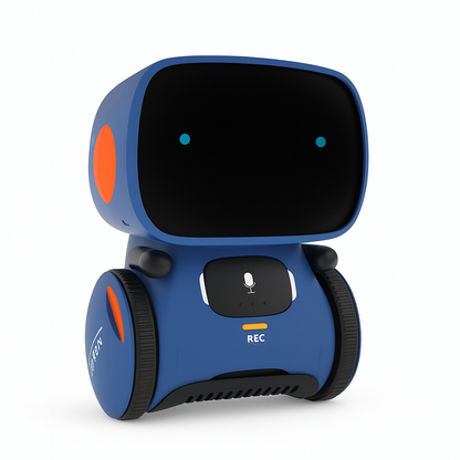 Vue de face du robot parlant, compact et portable