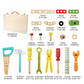 Ensemble de construction en bois avec outils Montessori