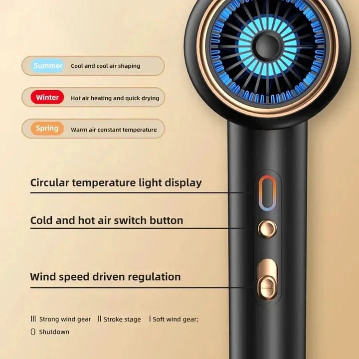 Design élégant du sèche-cheveux avec finition lisse et brillante