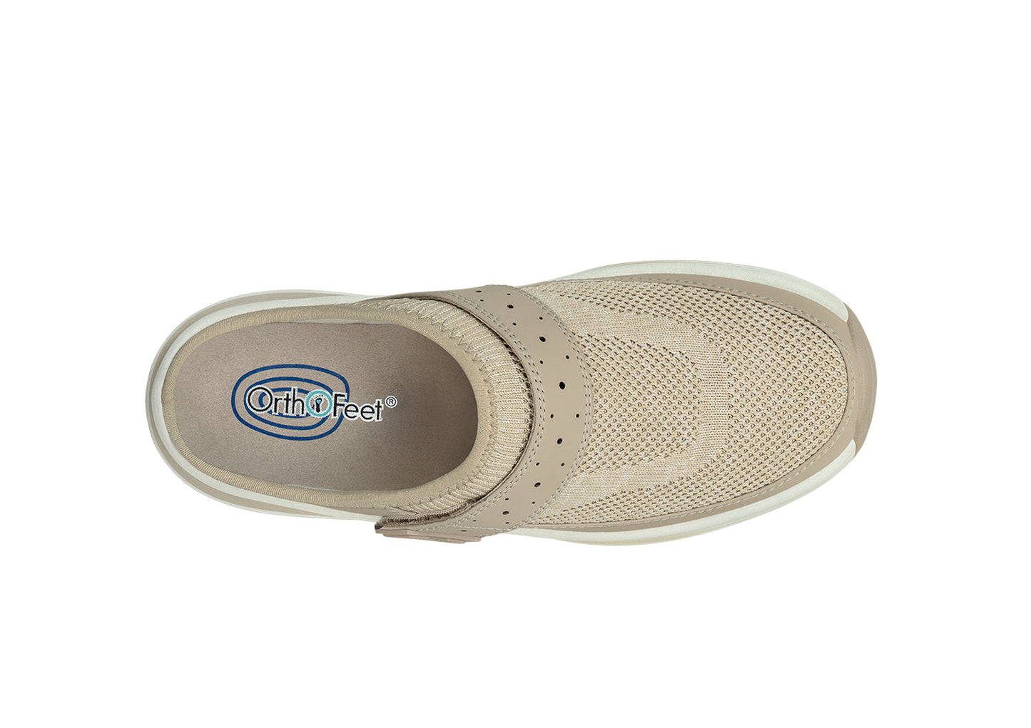 Vue de dessus des chaussures montrant la sangle réglable